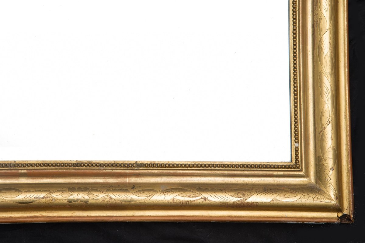 Specchiera antica Napoleone III Francese in legno dorato 19secolo-photo-2