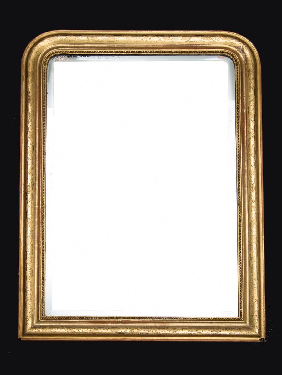 Specchiera antica Napoleone III Francese in legno dorato 19secolo