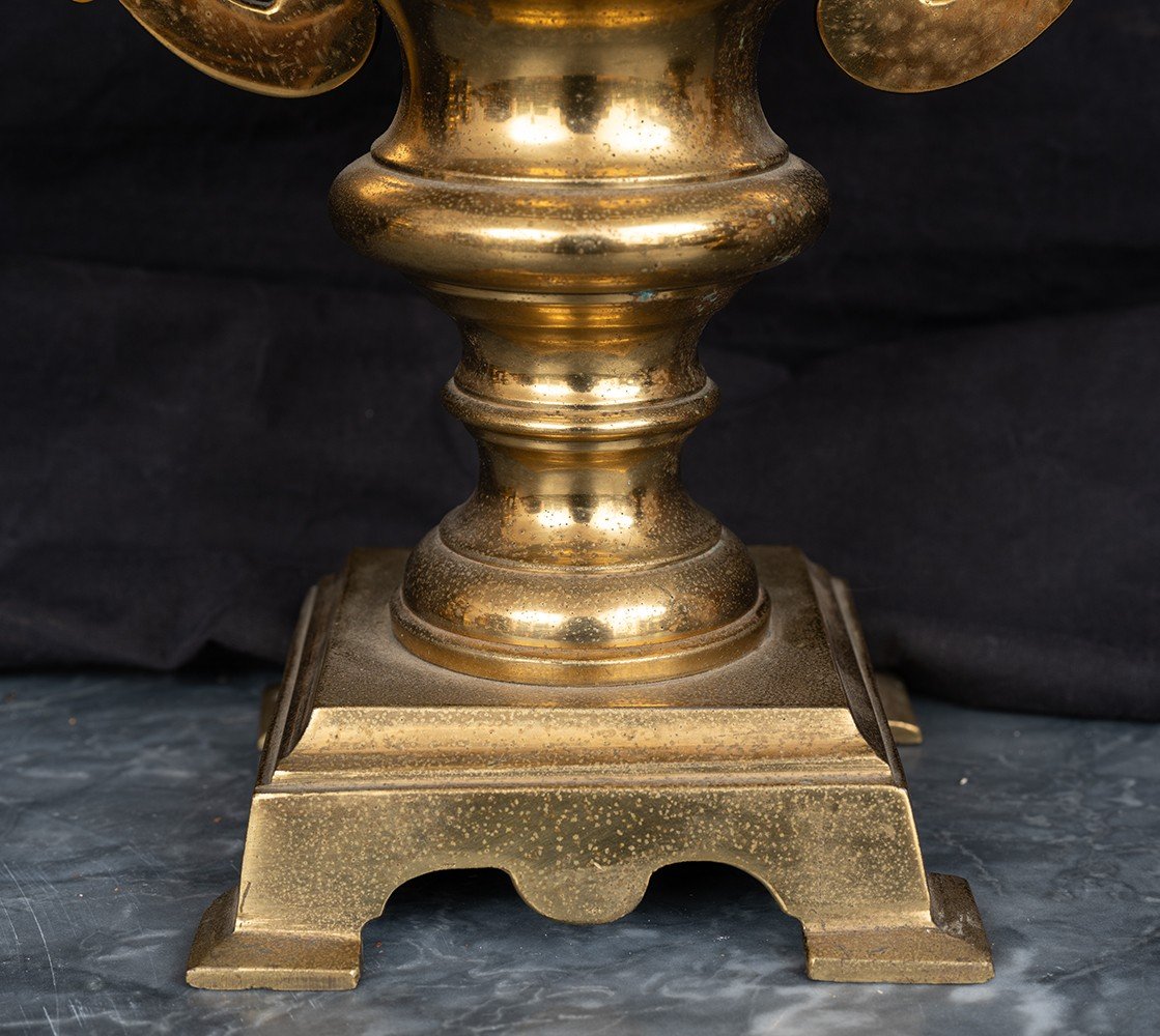 Gruppo di quattro palmette in bronzo dorato sapientemente cesellate 19secolo Napoli.-photo-3