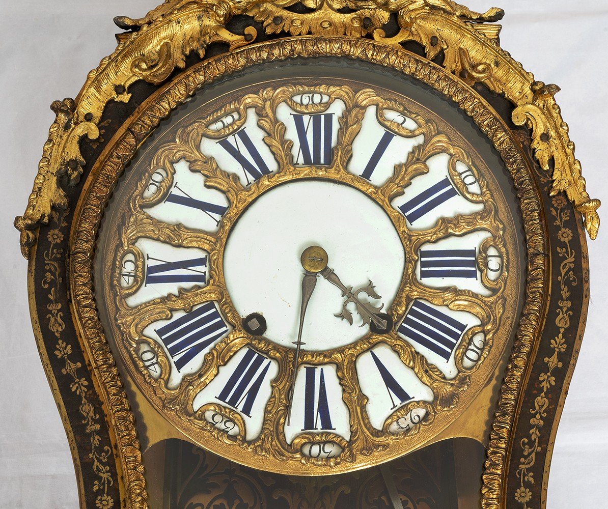 Orologio antico Cartel alla maniera di Boulle firmato Masson a Paris. Francia XVIII Secolo.-photo-3