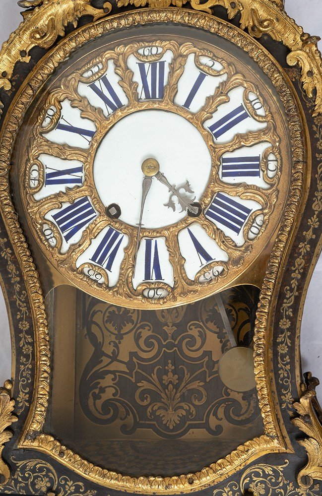 Orologio antico Cartel alla maniera di Boulle firmato Masson a Paris. Francia XVIII Secolo.-photo-4