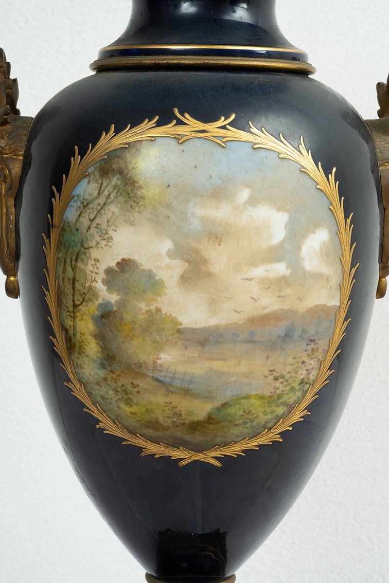 Vaso antico Napoleone III Francese in porcellana di Sevres 19secolo.-photo-4