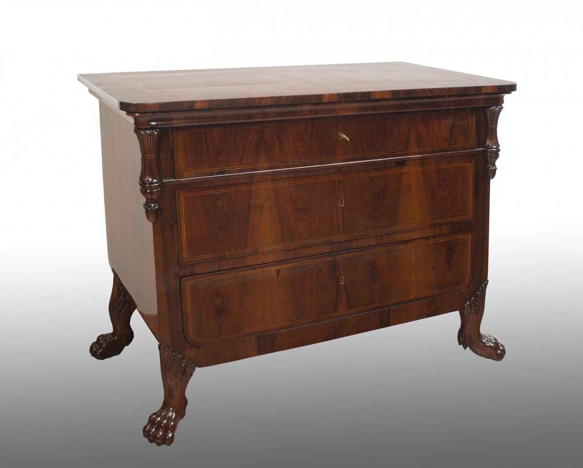 Commode Ancienne Trois Tiroirs En Noyer Du XIX Siècle Lucca (Italy)