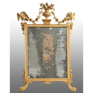 Elegante specchiera napoletana della seconda metà del 700 interamente scolpita, intagliata.