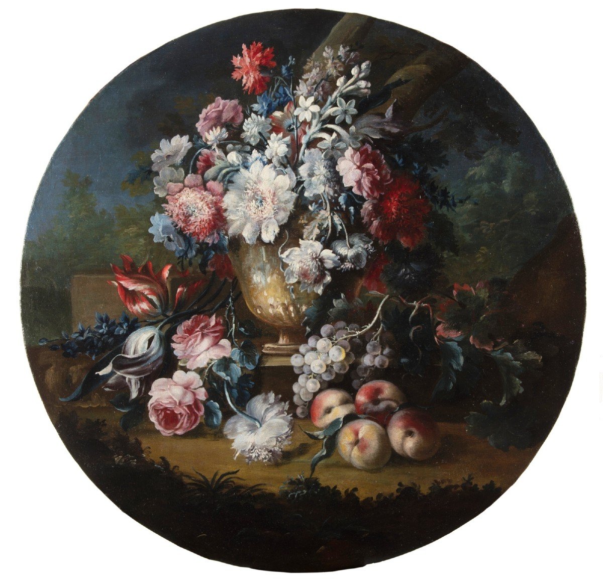 Michele Antonio Rapos, Coppia di Natura morta con trionfo di fiori e frutta, XVIII secolo-photo-2