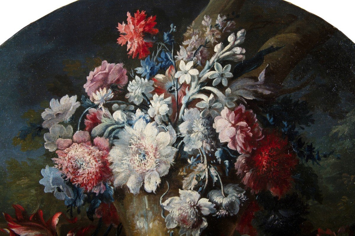 Michele Antonio Rapos, Coppia di Natura morta con trionfo di fiori e frutta, XVIII secolo-photo-7