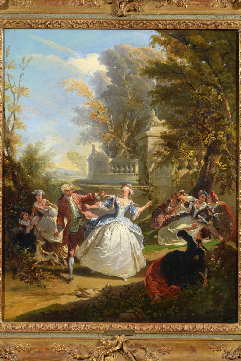Nicolas Edward Gabe (Parigi, 1814-1865), Mosca cieca, dipinto -photo-8