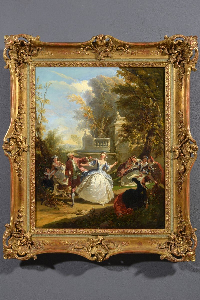 Nicolas Edward Gabe (Parigi, 1814-1865), Mosca cieca, dipinto 