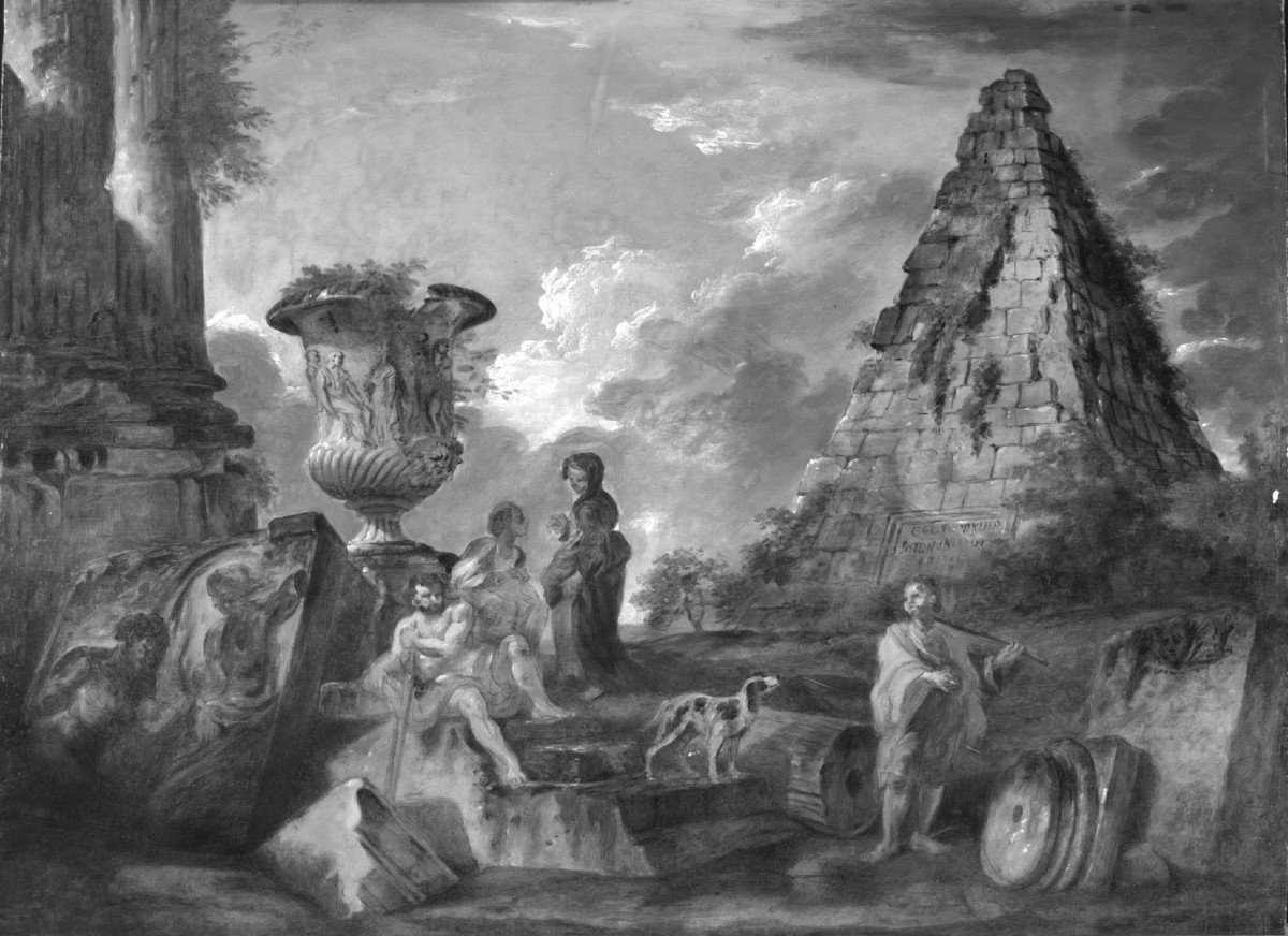 Seguace di Giovanni Paolo Panini, Piramide di Caio Cestio, XVIII secolo-photo-6