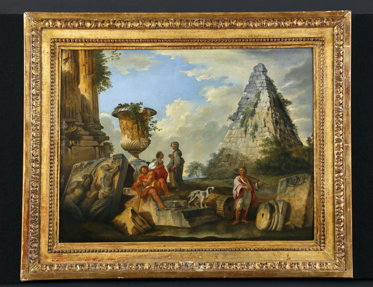 Seguace di Giovanni Paolo Panini, Piramide di Caio Cestio, XVIII secolo