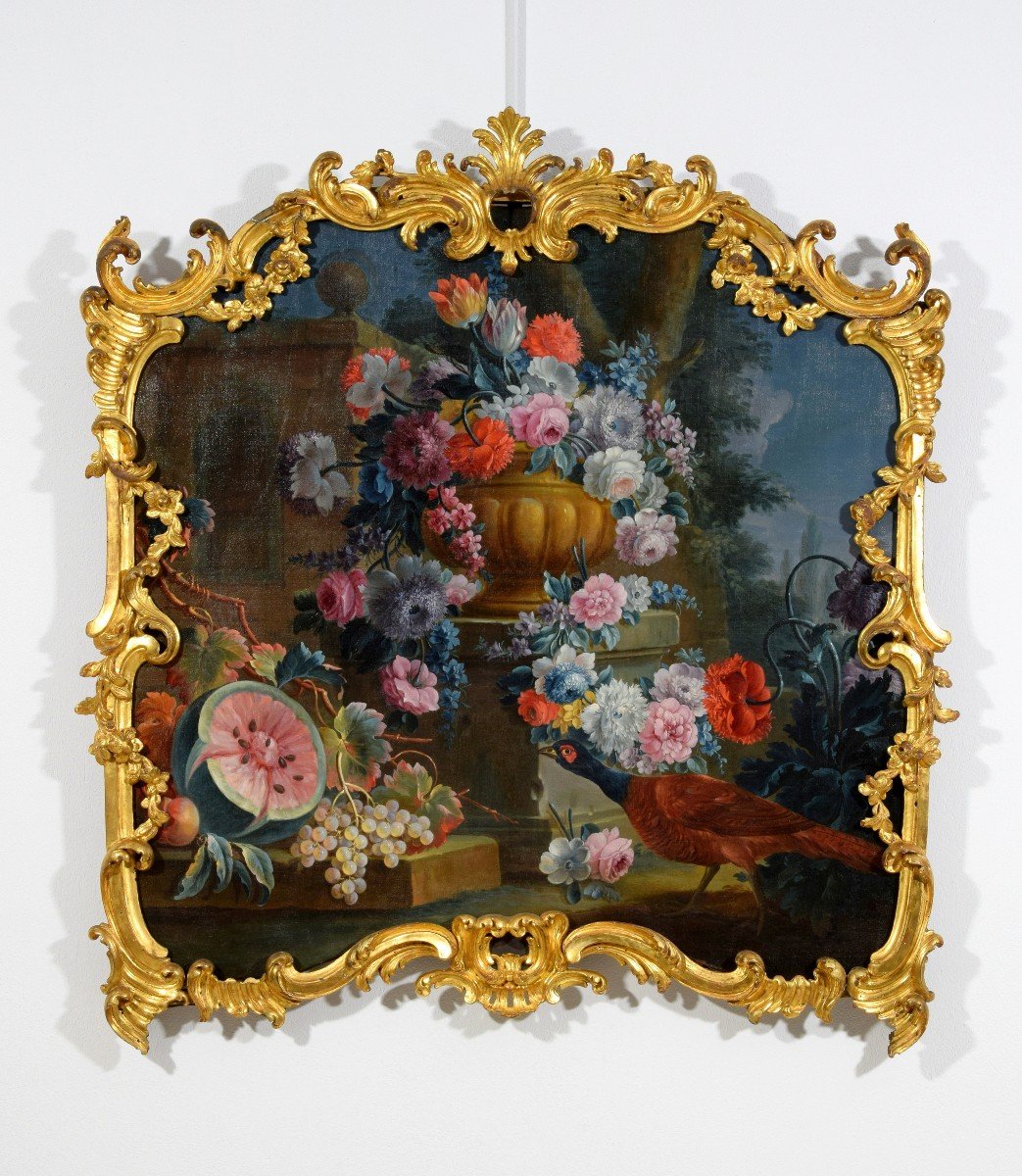 Michele Antonio Rapos (Torino 1733-1819), Natura morta di fiori e frutta, Olio su tela