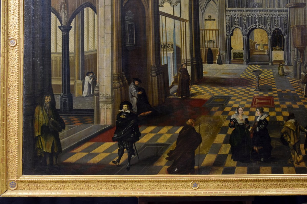 Interno della Cattedrale di Nostra Signora di Anversa, pittore fiammingo attivo nel XVIII secolo-photo-5