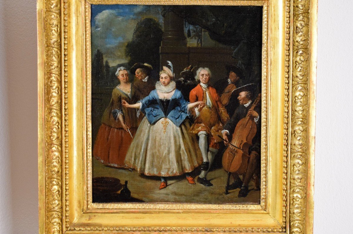 Jan Baptist Lambrechts, banchetto e scena di danza,  inizio XVIII secolo-photo-1