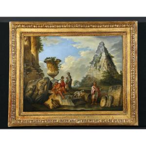 Seguace di Giovanni Paolo Panini, Piramide di Caio Cestio, XVIII secolo