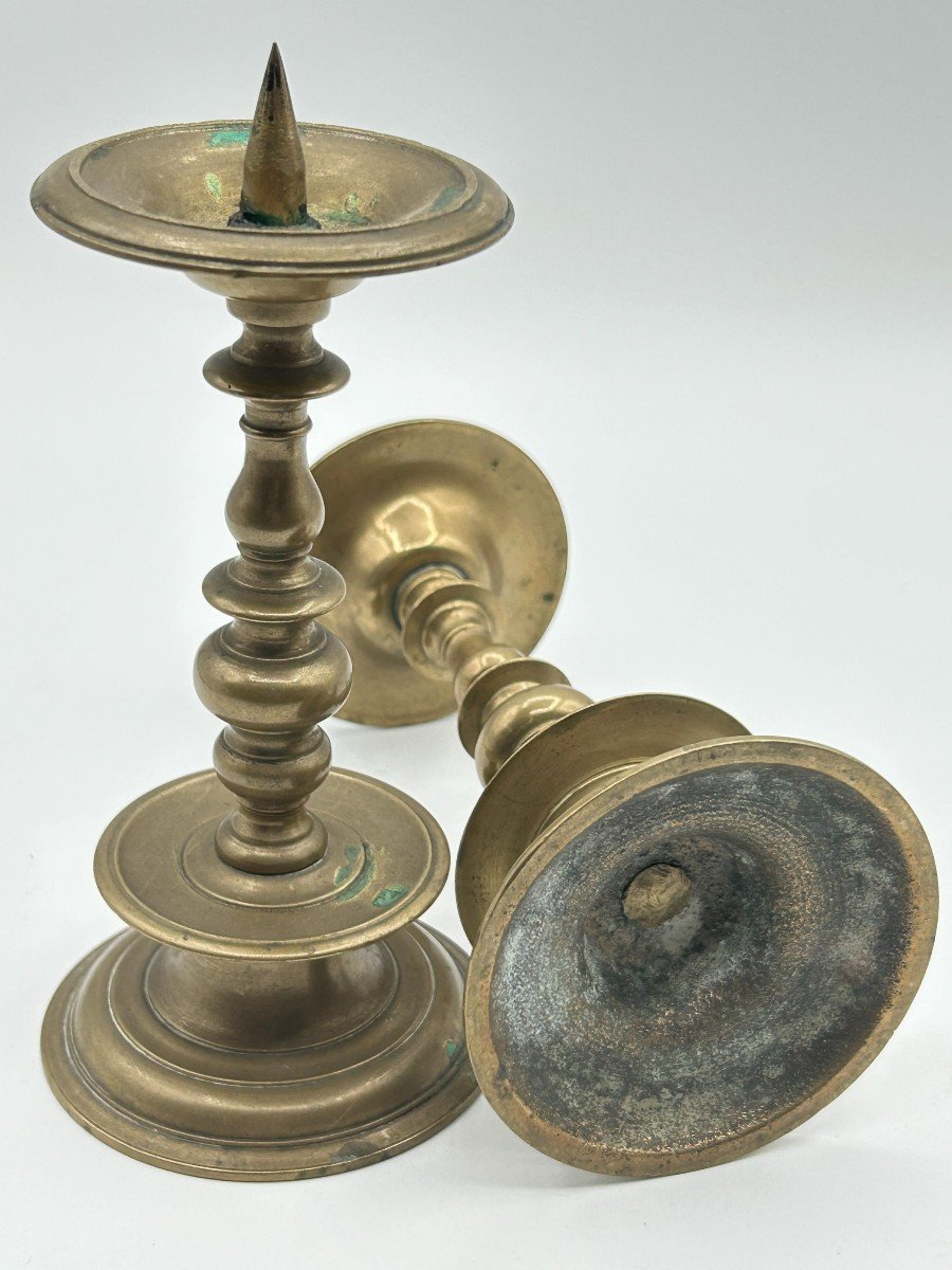 Candelabro a rocchetto in bronzo-photo-1