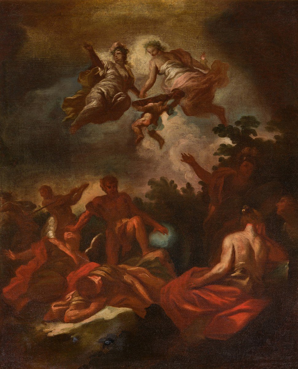 Ranieri del Pace, attr. (Pisa 1681-Firenze 1738) Scena mitologica con allegorie della Giustizia