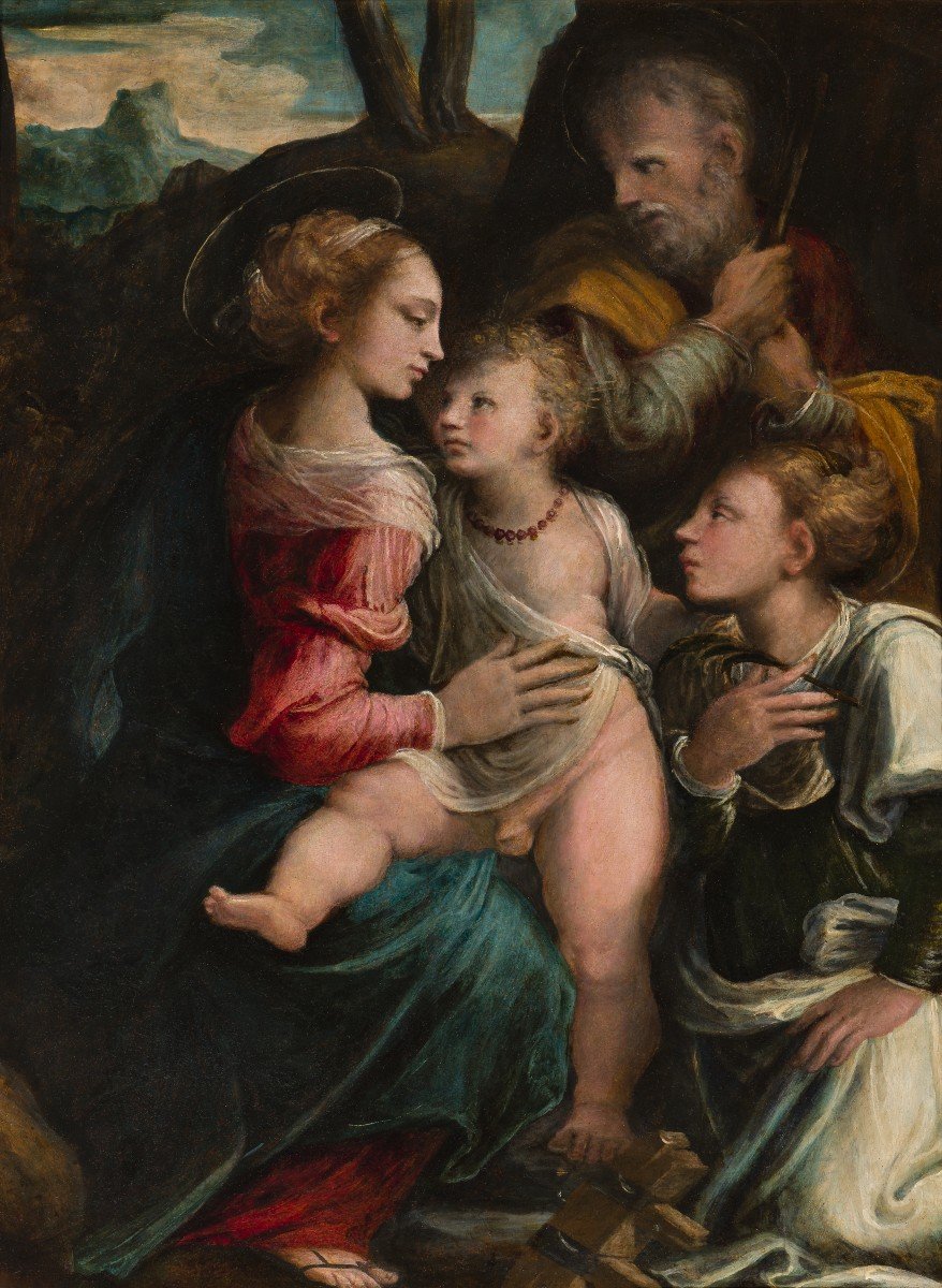 Biagio Pupini (documentato a Bologna tra il 1504 e il 1551)  Sacra Famiglia con Santa Caterina -photo-2