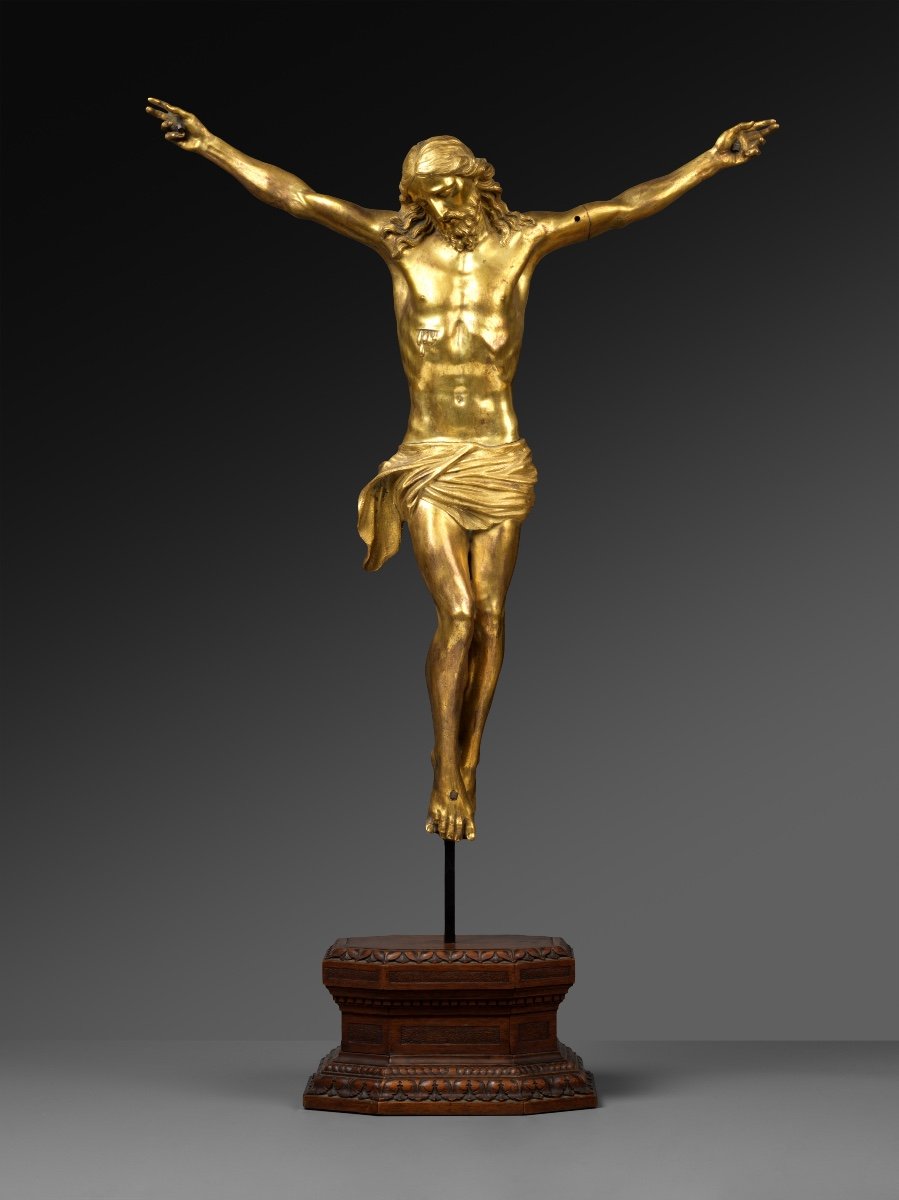 FIGURA IN BRONZO DORATO DI CRISTO MORTO ATTR. G DELLA PORTA, RINASCIMENTO ITALIANO