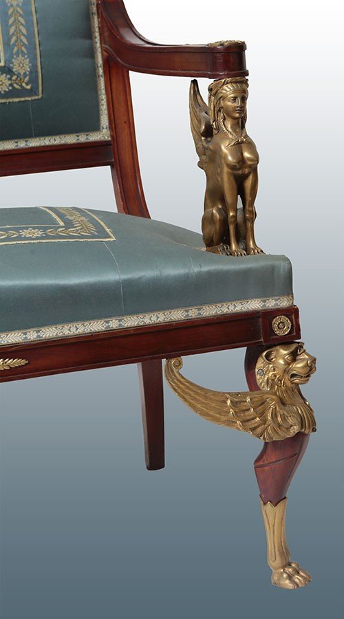 Meraviglioso divano francese in mogano stile Impero-photo-2