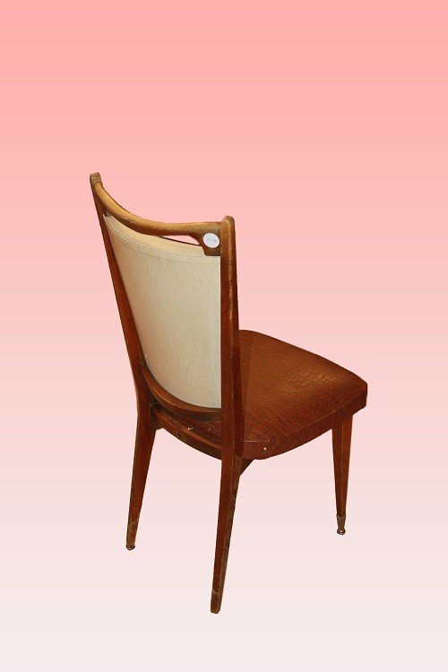 Gruppo di 6 sedie stile Art Decò di inizio XX secolo-photo-1