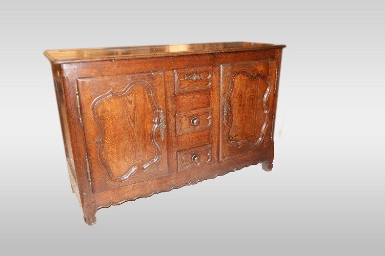 Credenza provenzale in legno di castagno del 1800 con intagli-photo-2