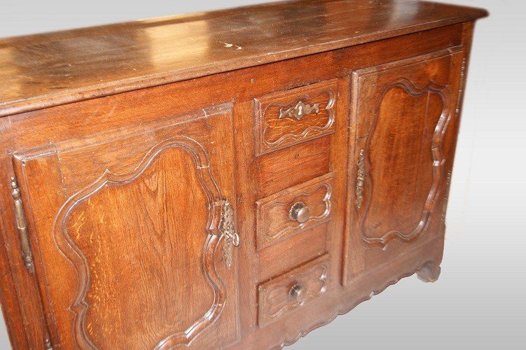 Credenza provenzale in legno di castagno del 1800 con intagli-photo-3