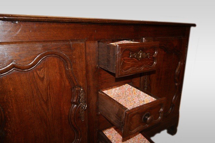 Credenza provenzale in legno di castagno del 1800 con intagli-photo-4