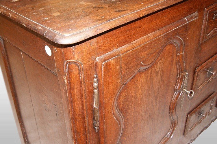 Credenza provenzale in legno di castagno del 1800 con intagli-photo-1