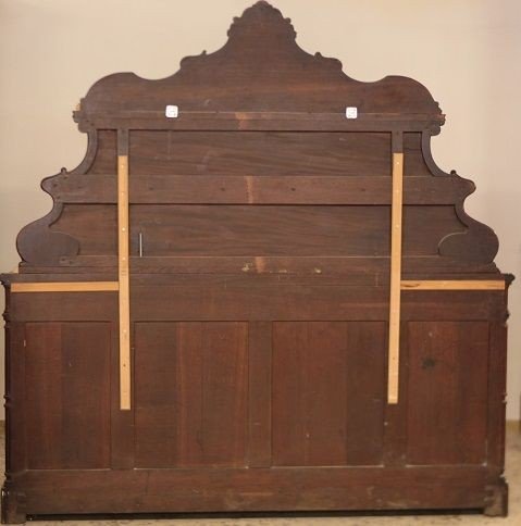 Piattaia francese di metà 1800, stile Luigi Filippo, in legno di mogano biondo-photo-2