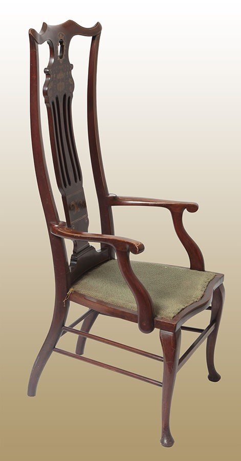 Particolarissima poltrona inglese Correct Chair della seconda metà del 1800 stile Vittoriano -photo-3