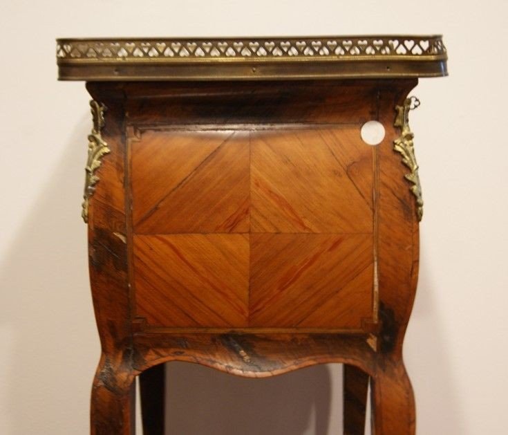 Toilette francese di inizio 1800, stile Luigi XV, in legno di bois de rose e bois de violette-photo-1