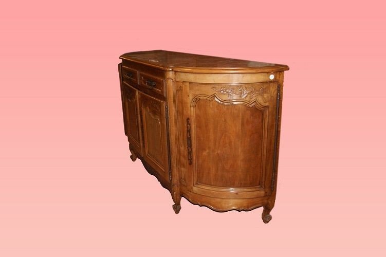 Credenza scantonata francese di inizio 1900, stile Provenzale, in legno di ciliegio-photo-2