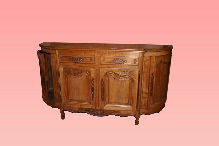 Credenza scantonata francese di inizio 1900, stile Provenzale, in legno di ciliegio-photo-3