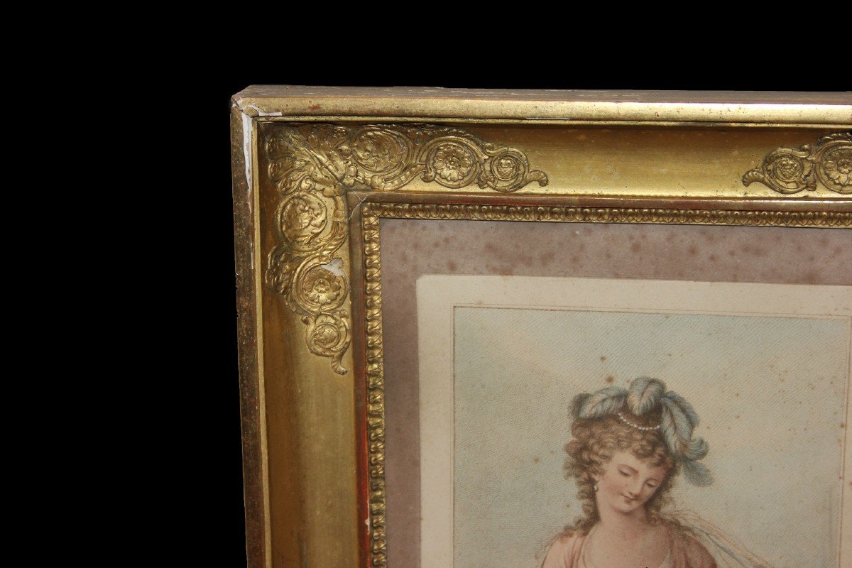 Piccola Stampa Francese Ritratto di Dama del 1800-photo-4