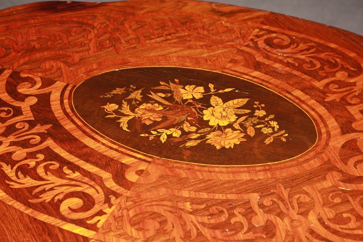 Tavolino a vela stile Luigi XV in legno di bois de violette del 1800-photo-3