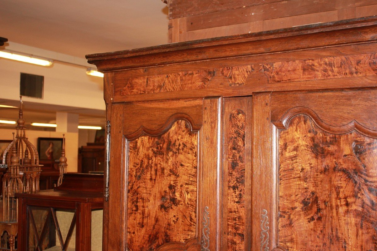 Piccolo Armadio Provenzale Del 1700 In legno di Noce e Frassino-photo-2