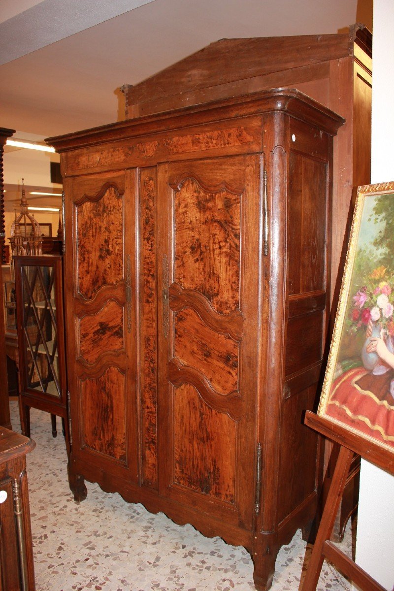 Piccolo Armadio Provenzale Del 1700 In legno di Noce e Frassino-photo-4