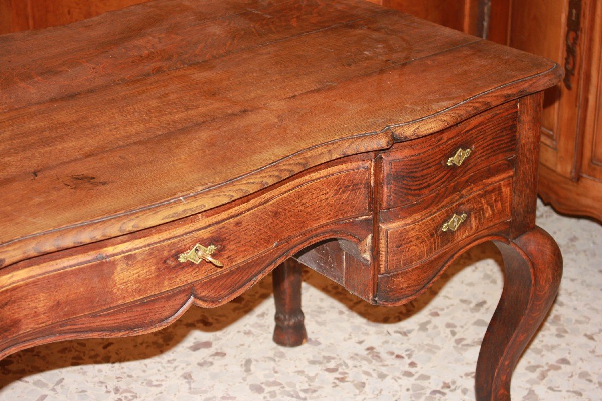 Scrivania Provenzale del 1800 in legno di rovere-photo-2