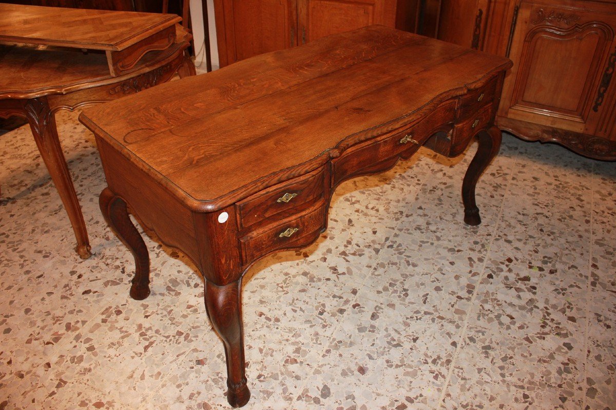 Scrivania Provenzale del 1800 in legno di rovere-photo-4