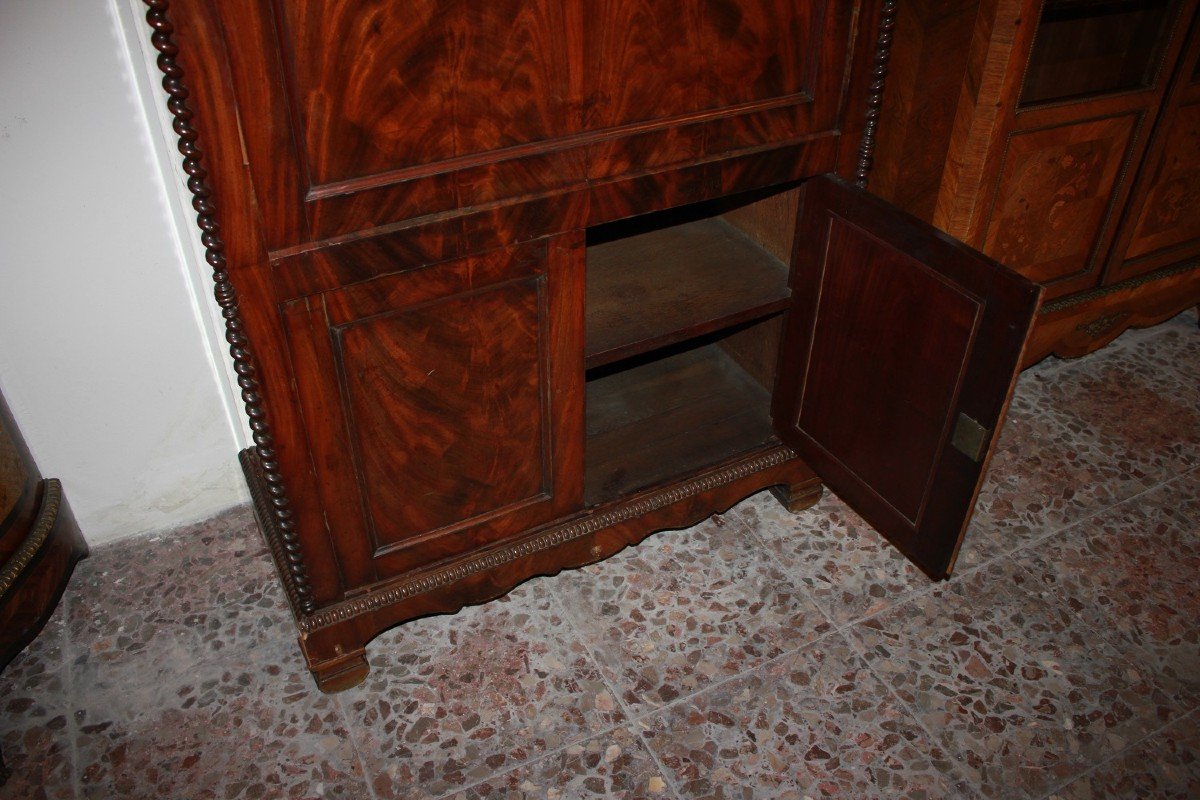 Secretaire Biedermeier in Piuma Di Mogano di metà 1800-photo-3