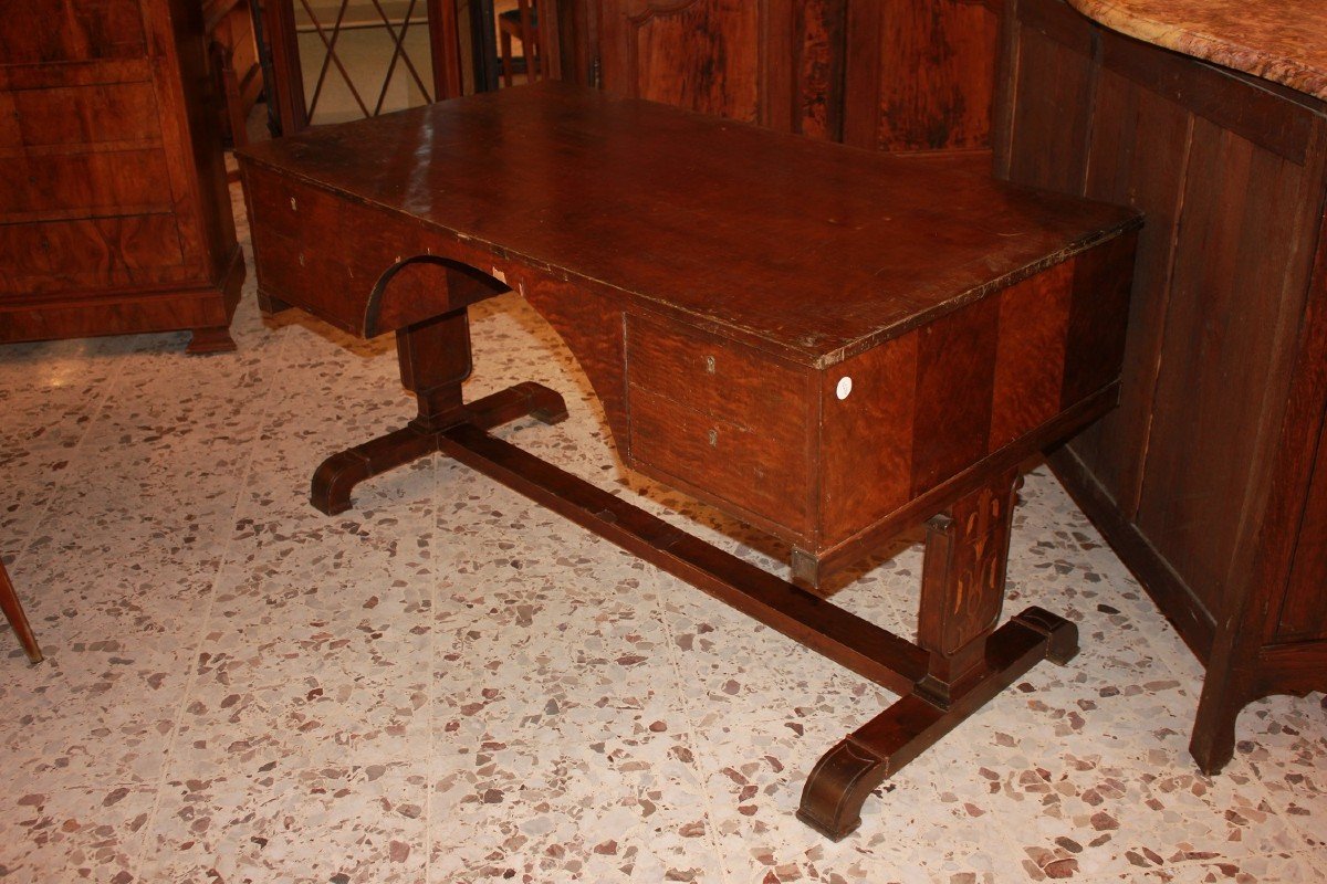 Scrivania Stile Direttorio Francese del 1800 In Legno di Mogano-photo-3