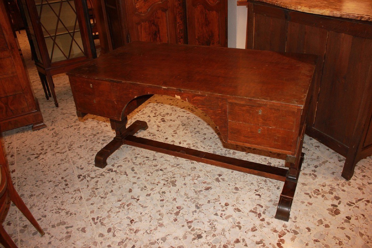 Scrivania Stile Direttorio Francese del 1800 In Legno di Mogano