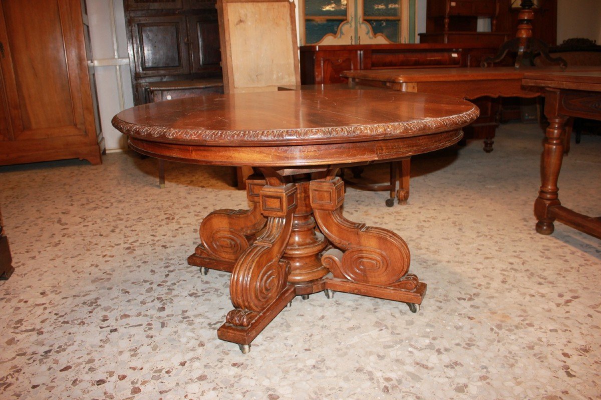 Tavolo stile Luigi Filippo in Legno di Noce del 1800 Francese-photo-4