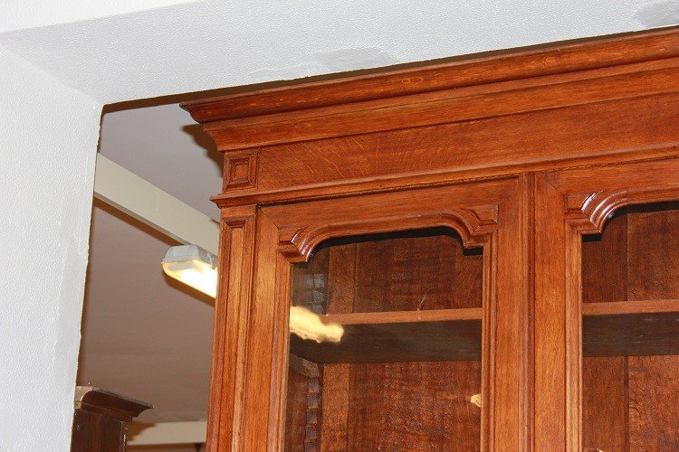 Grande credenza stile Luigi Filippo in legno di Rovere del 1800-photo-3