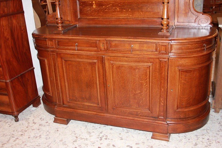 Grande credenza stile Luigi Filippo in legno di Rovere del 1800-photo-2