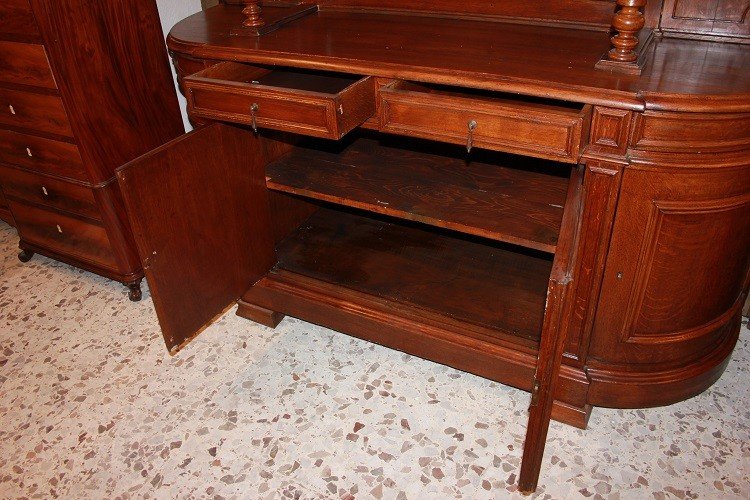 Grande credenza stile Luigi Filippo in legno di Rovere del 1800-photo-3