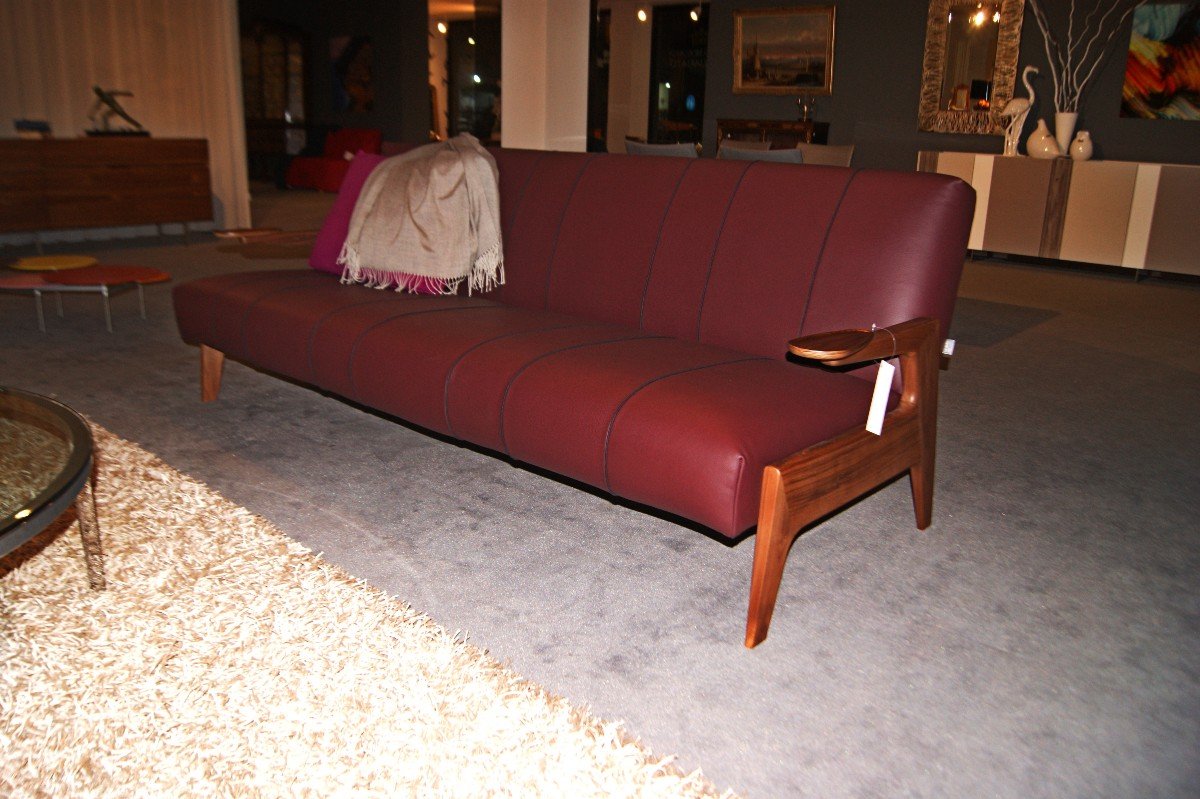 Divano moderno design "Italo" By Vibieffe in pelle martellata-photo-2