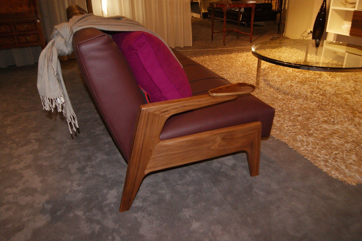 Divano moderno design "Italo" By Vibieffe in pelle martellata-photo-4