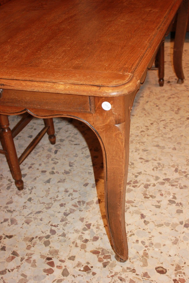 Tavolo francese stile Provenzale di fine 1800 in legno di rovere-photo-1