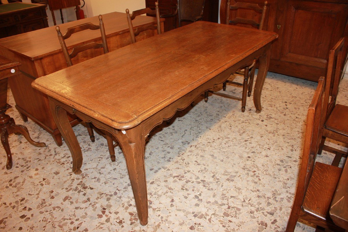 Tavolo francese stile Provenzale di fine 1800 in legno di rovere